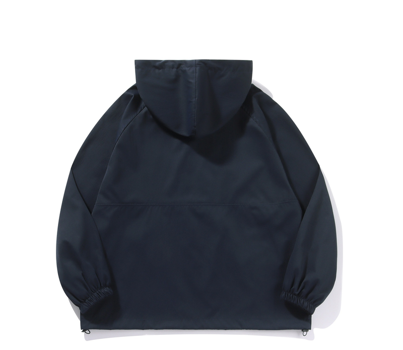 C Japanischer Baumwollmantel, wasserdicht, winddicht, mit Kapuze, funktionelle Werkzeugjacke, langärmelig, Ingwergelb, lockerer halber Reißverschluss_voghion.com