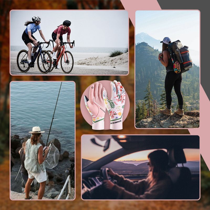 ROCKBROS Damen Frühling – Herbst Vollfinger-Fahrradhandschuhe, Rosa, Größe XS – L_voghion.com