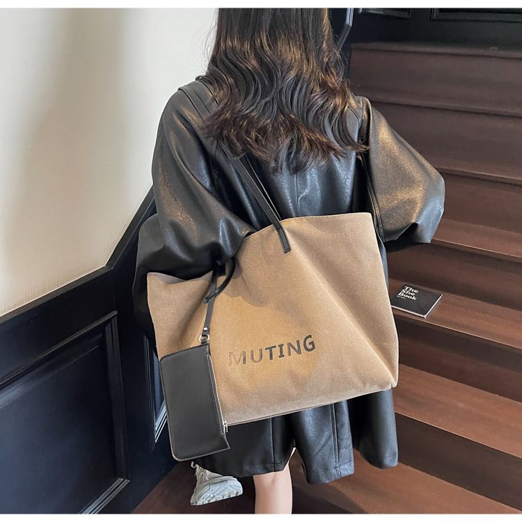 Borsa a tracolla casual in tela di grande capacità per donna, estiva, versatile, 2025, nuova, testurizzata, per studenti universitari_voghion.com