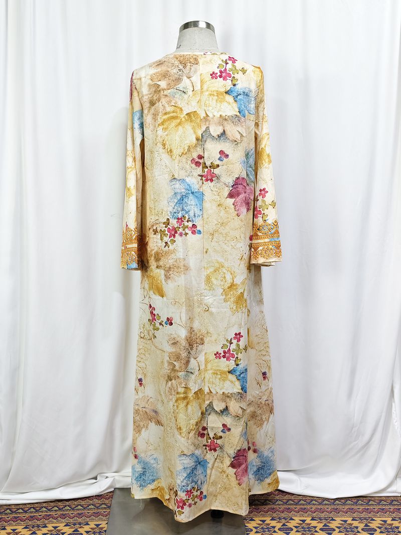 Women's Clothing Positioning Printing Long Sleeved Dress_voghion.com