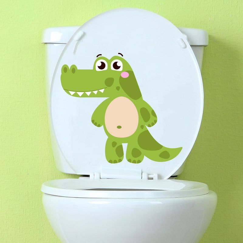 Cartoon krokodil PVC CH serie hintergrund dekoration wc wand aufkleber selbst-adhesive_voghion.com