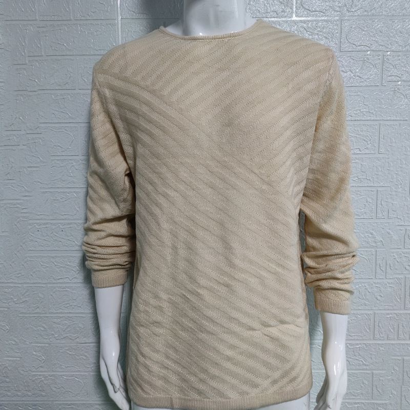 Trui heren 2024 herfst en winter slim fit lange mouwen ronde hals trui top trui_voghion.com