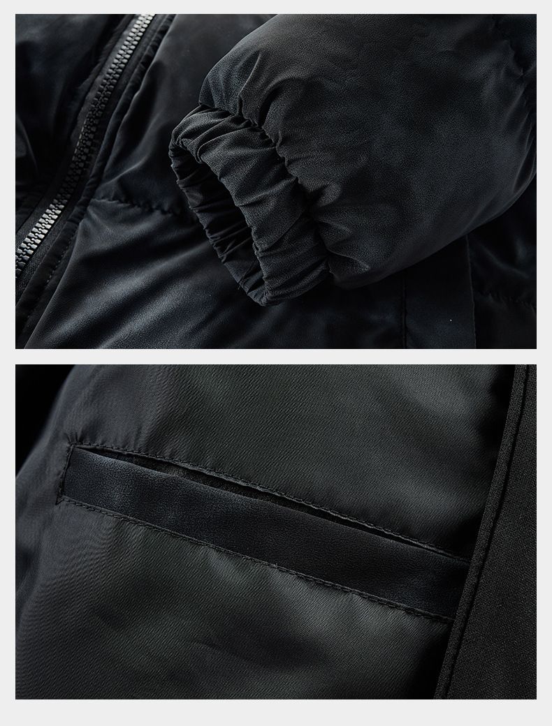 Men’s Detachable Hood Puffer Jacket – Versatile Streetwear Coat For Couples (Black/Beige/Green)_voghion.com