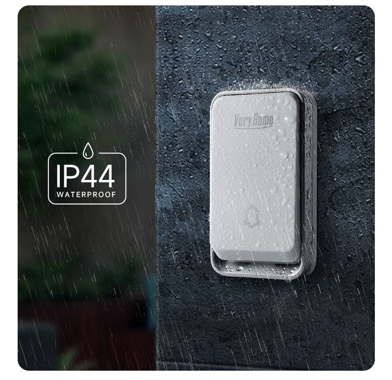 Wireless Doorbell Self-Powered No Battery Waterproof IP44 Wide Voltage 110-240V Global Plugs Long Range Remote Control_voghion.com