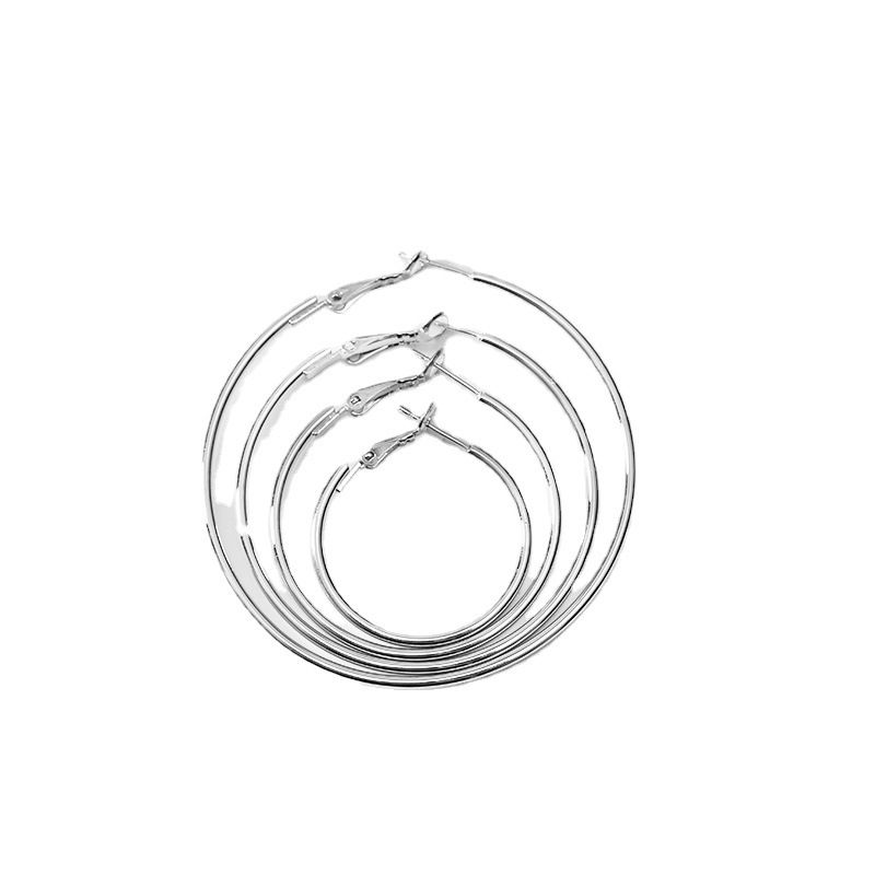 S Silbernadel Übertriebene große Creolen Einfache elegante modische Persönlichkeit Gesicht Abnehmen Ohr Creolen_voghion.com