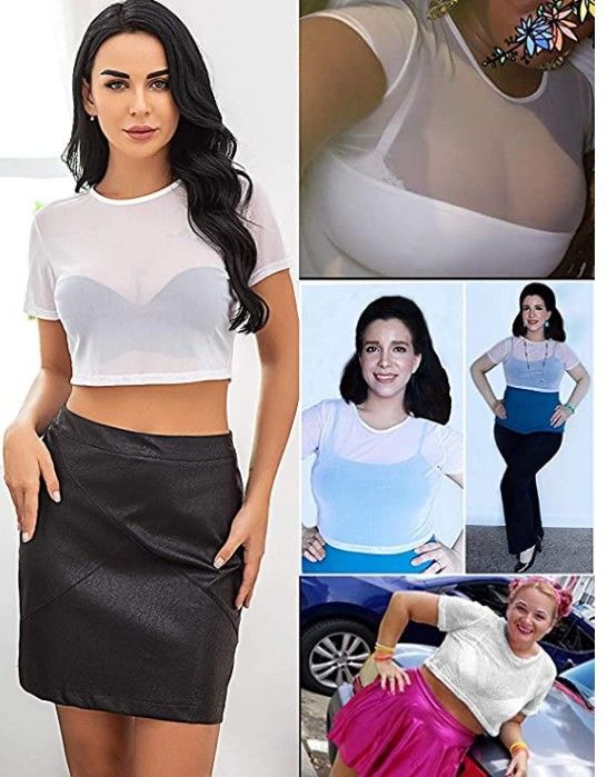 Women's Top, Women's Mesh T-shirt, Multi Size Thin Top Long/short Sleeved S-2XL Breathable And Comfortable_voghion.com
