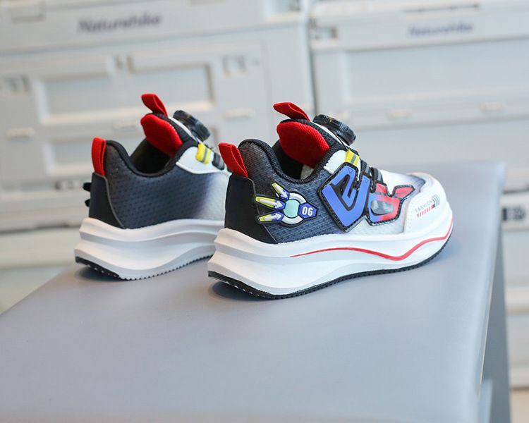Children's sneaker 2024 spring and autumn boys' casual shoes rotating button girls' running shoes breathable baby mesh shoes single_voghion.com