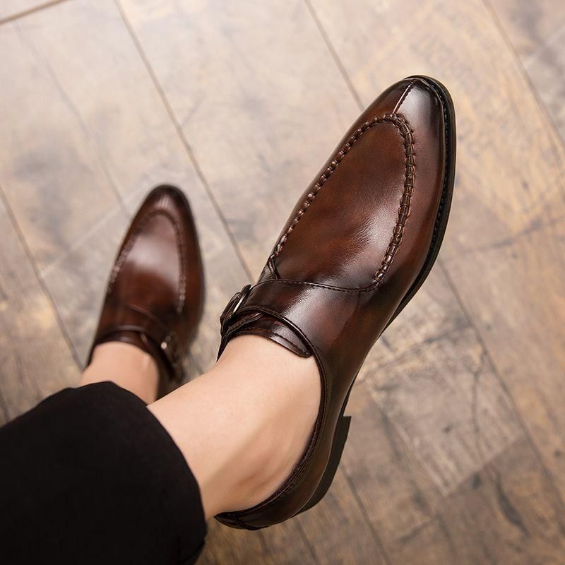 Mocassins en cuir pour hommes, style coréen, tendance, style britannique, style business, formel, décontracté, nouvelle collection 2025_voghion.com