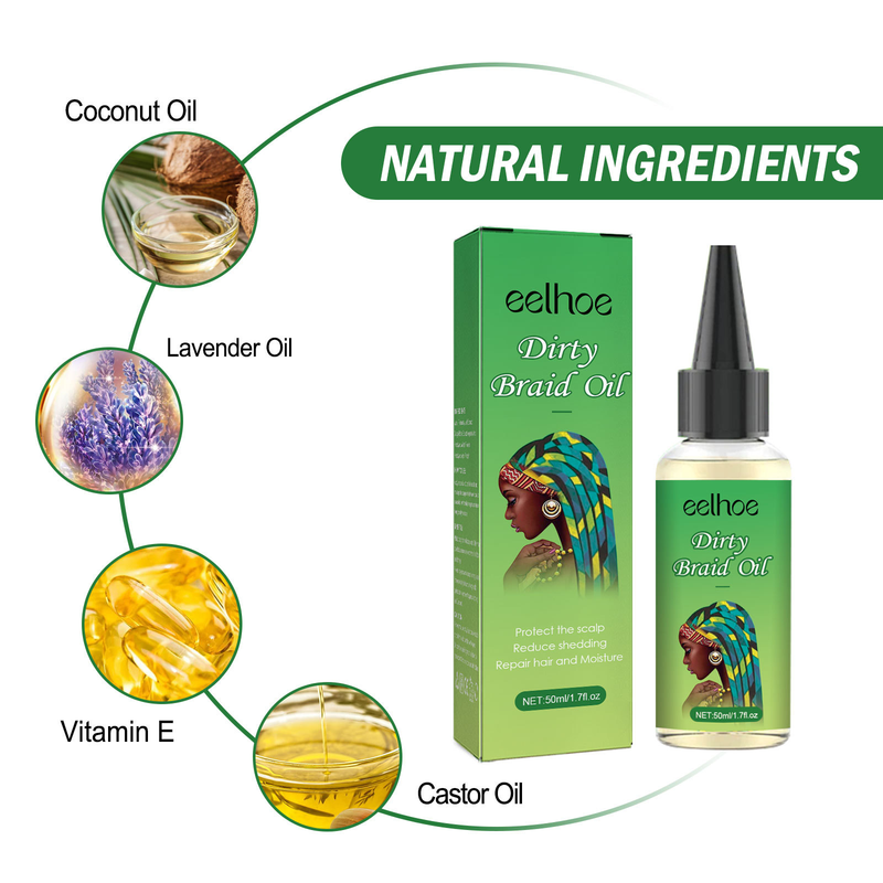 Dense EELHOE Braid Hair Oil Deterge il cuoio capelluto, ammorbidisce i capelli, nutre previene la caduta, rinforza e ripara i capelli_voghion.com