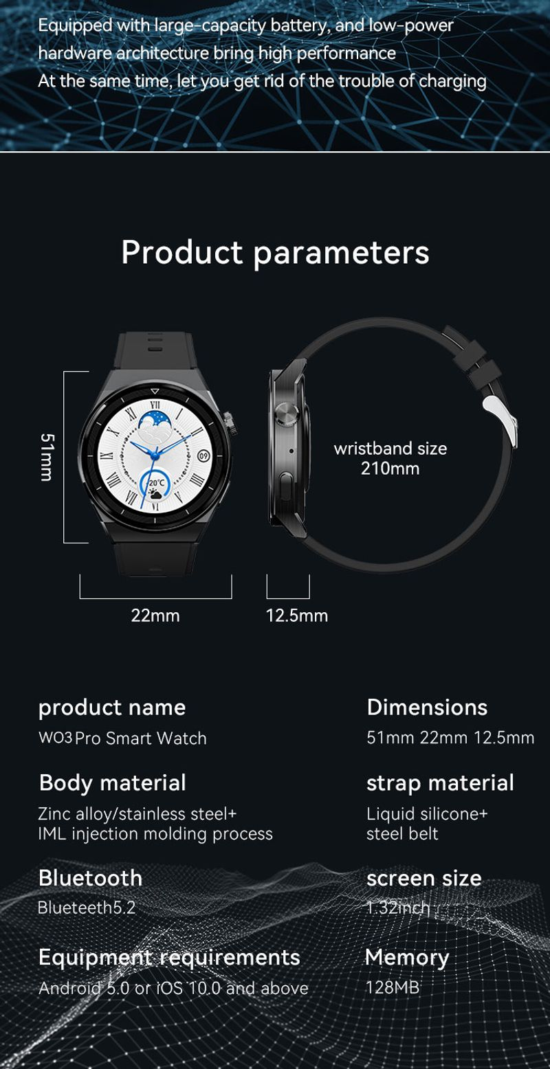 Relógio esportivo eletrônico inteligente com Bluetooth NFC, pressão arterial e frequência cardíaca_voghion.com
