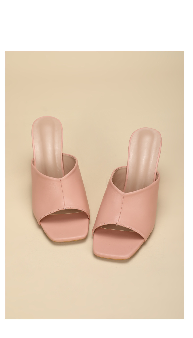 Women's spring and autumn new women's shoes square toe personality fish mouth open toe temperament casual sandals low heels_voghion.com
