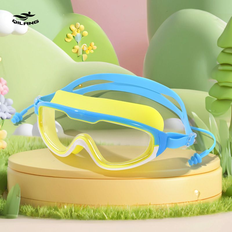 Children's HD Large Frame Waterproof Anti-Fog Transparent Comfortable Non-Tightening Boys And Girls Youth Swim Goggles_voghion.com