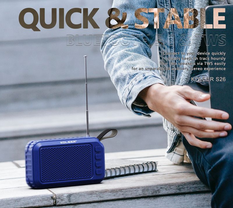 Nauja S26 belaidė „Bluetooth“ kolonėlė, lauko LED žibintuvėlis, įjungiamas žemųjų dažnių garsiakalbis, radijas, mažas mobilusis telefonas_voghion.com