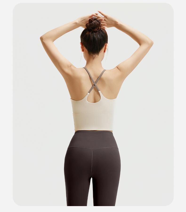 (two pieces )OQQ jumpsuit with wide shoulder straps, detachable chest cushion, threaded tight pants, fitness suit for women_voghion.com