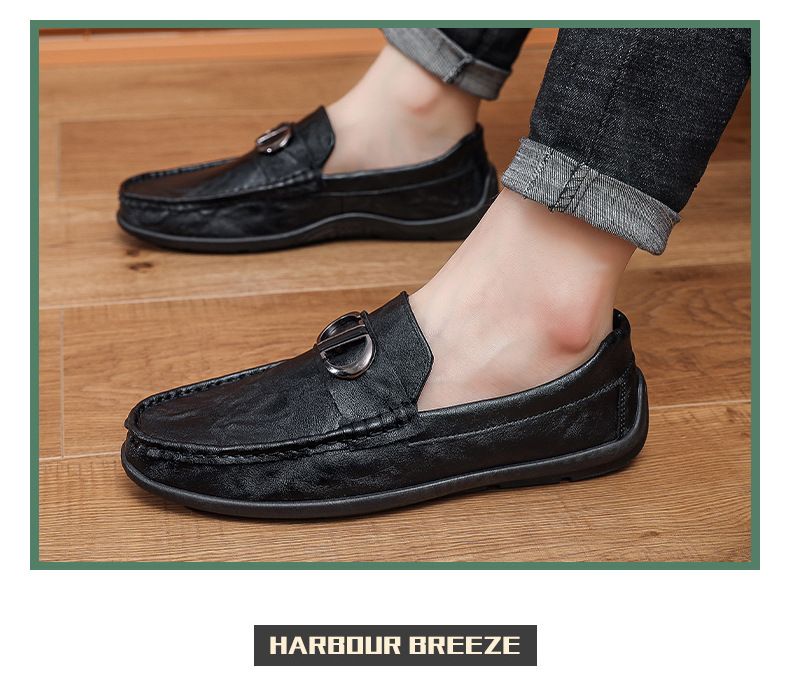 Moški novi poletni udobni, zračni, z mehkim podplatom iz usnja, vsestranski klasični poslovni slog moških čevljev z fižolom_voghion.com