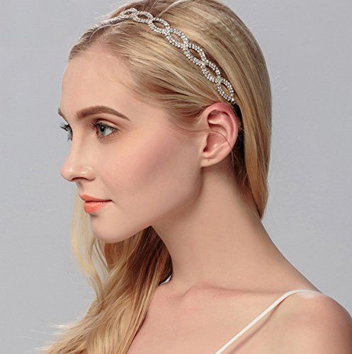 Accessoires de mariée, serre-tête élastique fait main en strass, accessoires pour serre-tête_voghion.com