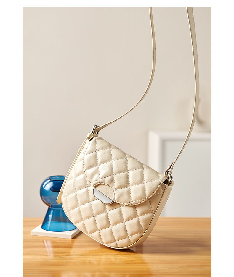 Borsa a tracolla trapuntata di lusso per donna - Borsa a tracolla in vera pelle, piccola borsa hobo a forma di naso con tracolla a catena_voghion.com