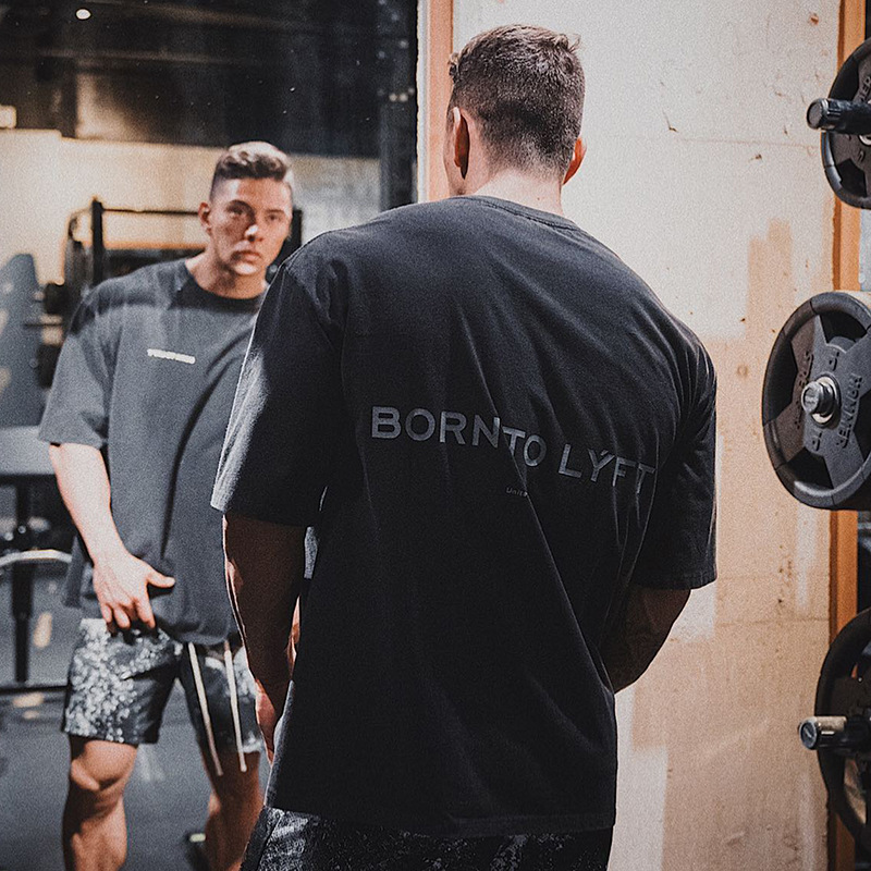 Muscle Fitness New Brother Sports Men's T-shirt Spring/Summer New Round Neck Cotton Casual Running Short Sleeve T-shirt_voghion.com