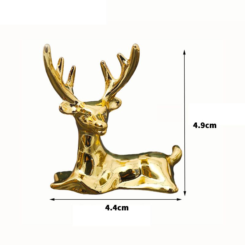 Hjortedekorasjon Golden Elk håndverk Nordisk lys luksusstil med bildekorasjon skrivebordsdekorasjon mini hjort_voghion.com
