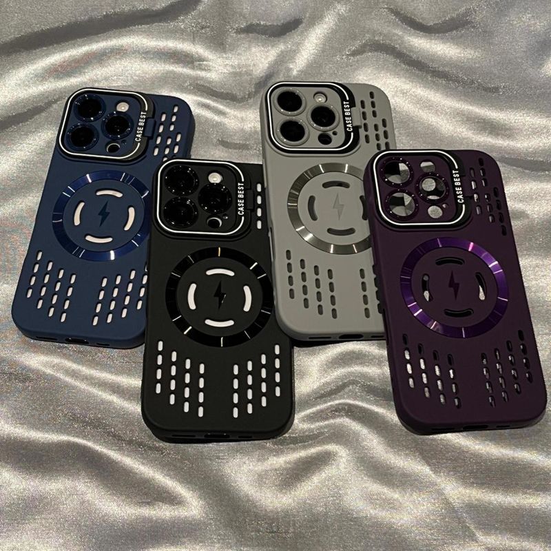 Solid Color Hollow Matte 16 Pro Max Lens Holder Compatible With IPhone 15 Plus Case 14/13 Magnetic_voghion.com