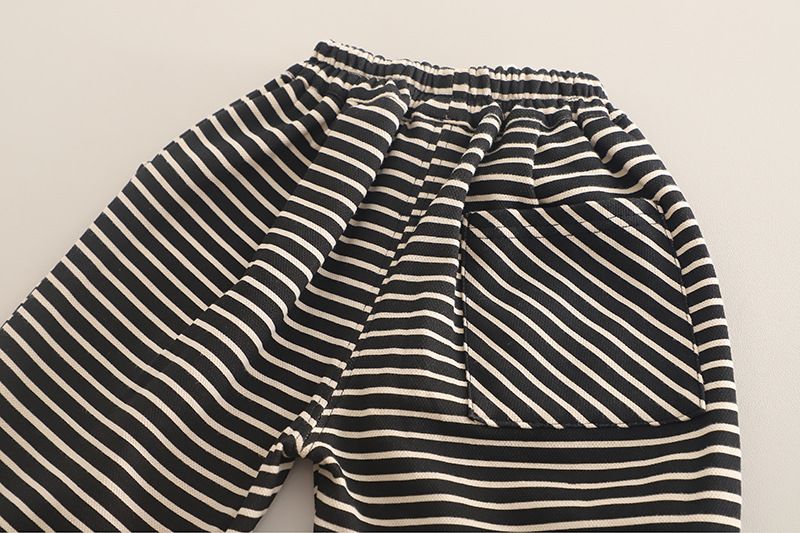 Completo con cappuccio e pantaloni a righe per cuccioli da bambino, elegante nuovo completo primaverile-autunnale in due pezzi per neonati e bambini piccoli_voghion.com