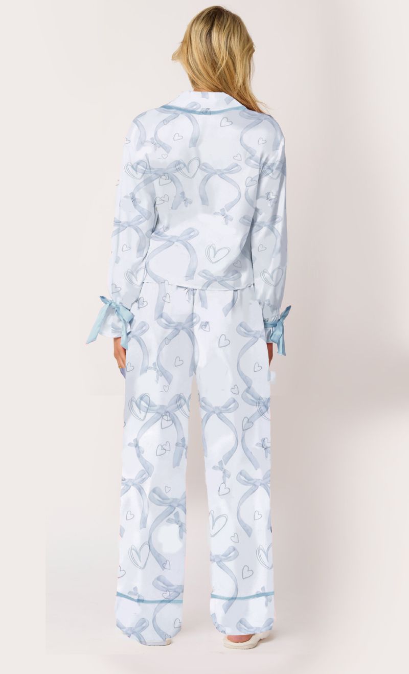 Damen Nachtwäsche Neu Bedrucktes süßes Pyjama-Set Langarm-Hosen-Set Damen_voghion.com