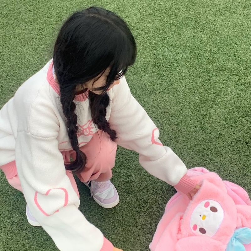 Jade Gui Dog Sweater, Cute Female Student Commuting Vitality Round Neck Knitted Shirt Top Coat, Autumn and Winter_voghion.com
