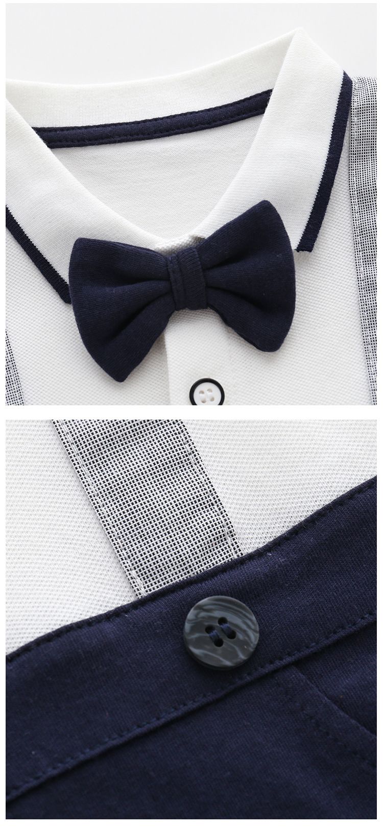 Mother & Kids Baby summer clothes for boys 100 days one year old gift clothes thin style 100 days banquet short sleeve gentleman jumpsuit_voghion.com