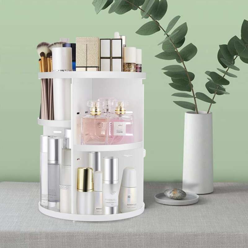 Seinlife 360 Grad DIY verstellbare drehbare Halterung, faltbare Aufbewahrungsbox, Make-up-Ständer mit großer Kapazität, geeignet für_voghion.com