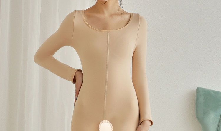 Combinaison adulte une pièce rembourrée doublée de polaire sans entrejambe hiver résistant au froid chaud tout-en-un grande taille pour hommes et femmes_voghion.com