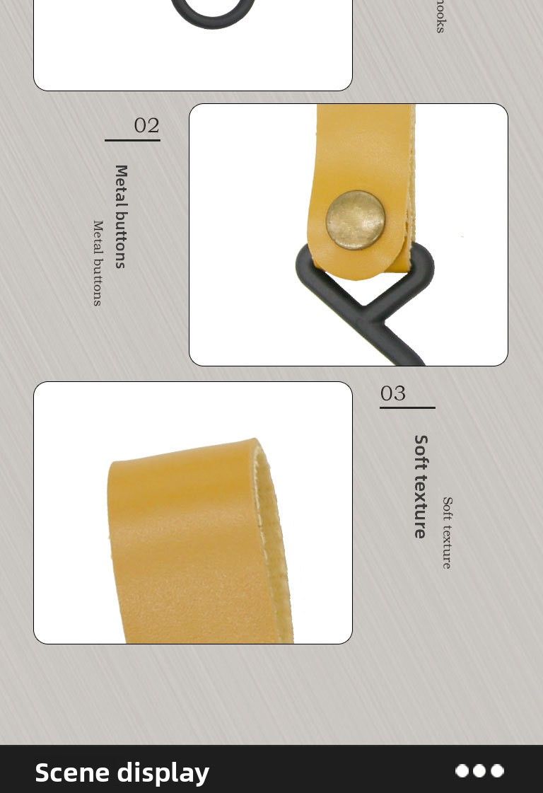 Portable Outdoor Camping S-Shaped Leather Keychain PU Hanging Triangle Storage Rack Hook_voghion.com
