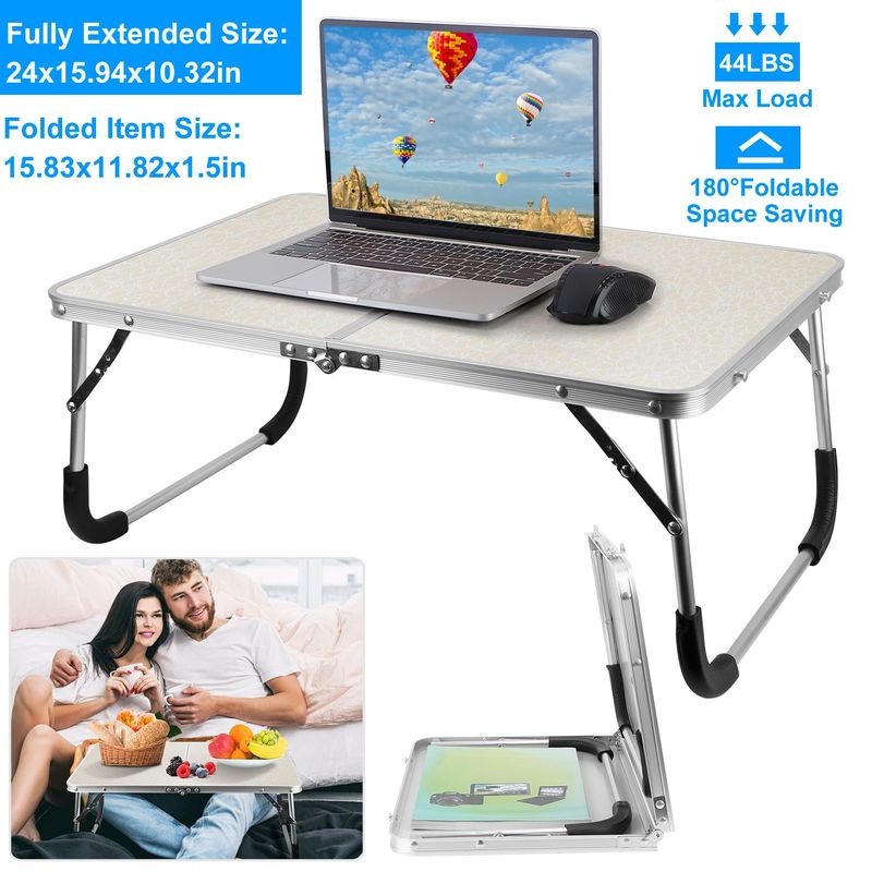 Foldable Laptop Table Notebook Bed Desk Breakfast Reading Writing Lap Tray For Sofa Couch Floor Dormitory_voghion.com
