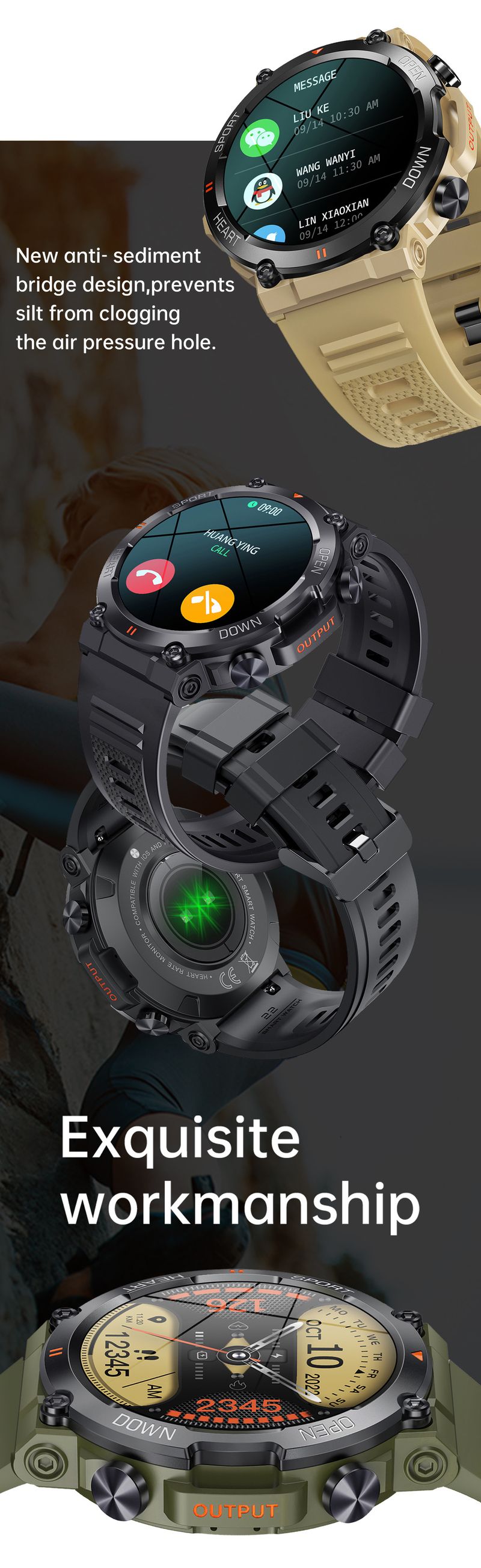 Bluetooth Arama, Fitness Takip, Kalp Atış Hızı Monitörü ve Su Geçirmez Spor Akıllı Saati Özellikli K56Pro Akıllı Saat_voghion.com