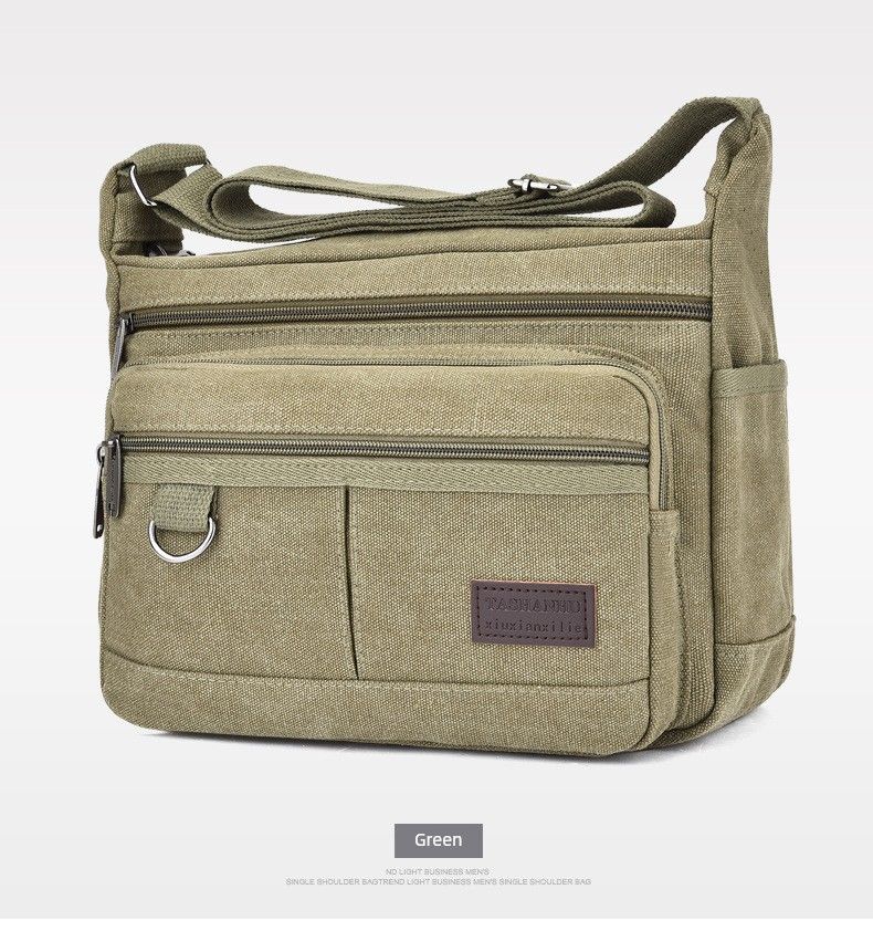 Men's Outdoor Large Capacity Shoulder Canvas Bag_voghion.com