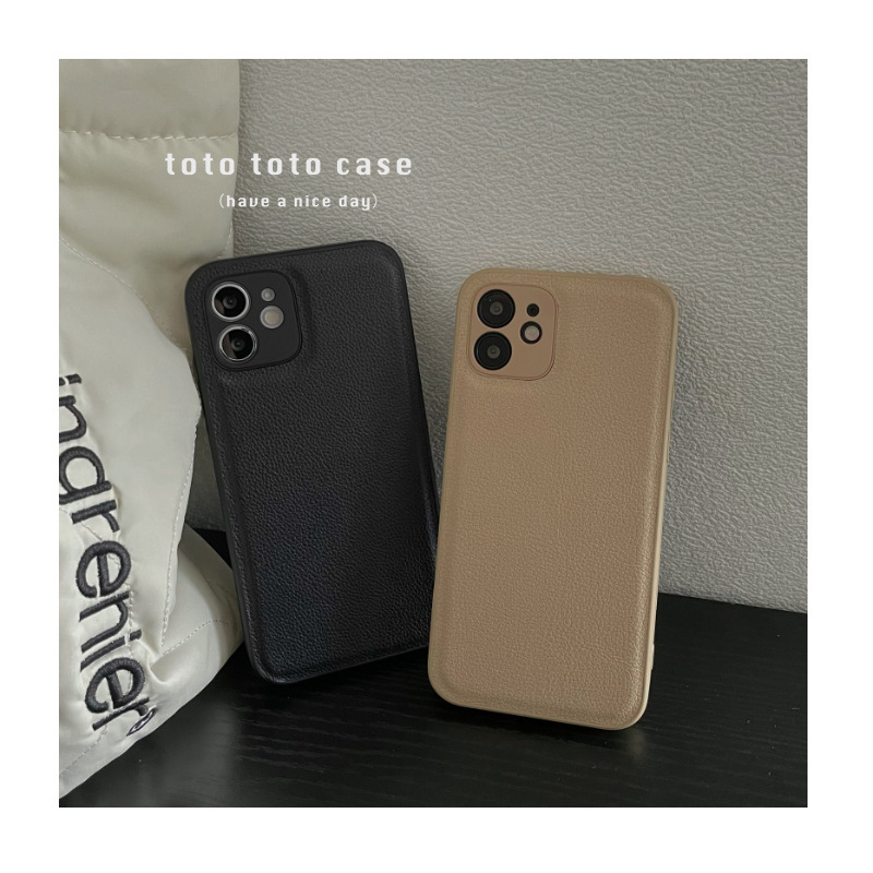 Mobile phone case Autumn and winter simple leather suitable for 15promax Apple 12promax mobile phone case iPhone11/12/14pro_voghion.com