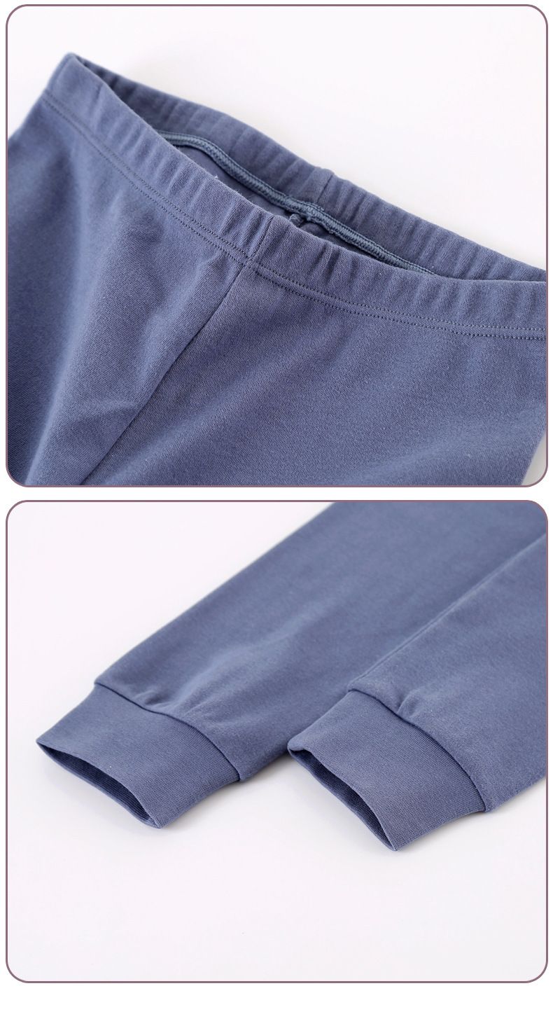 Conjunto de ropa interior para niños a rayas de astronauta de algodón con pijama largo Johns para niños_voghion.com