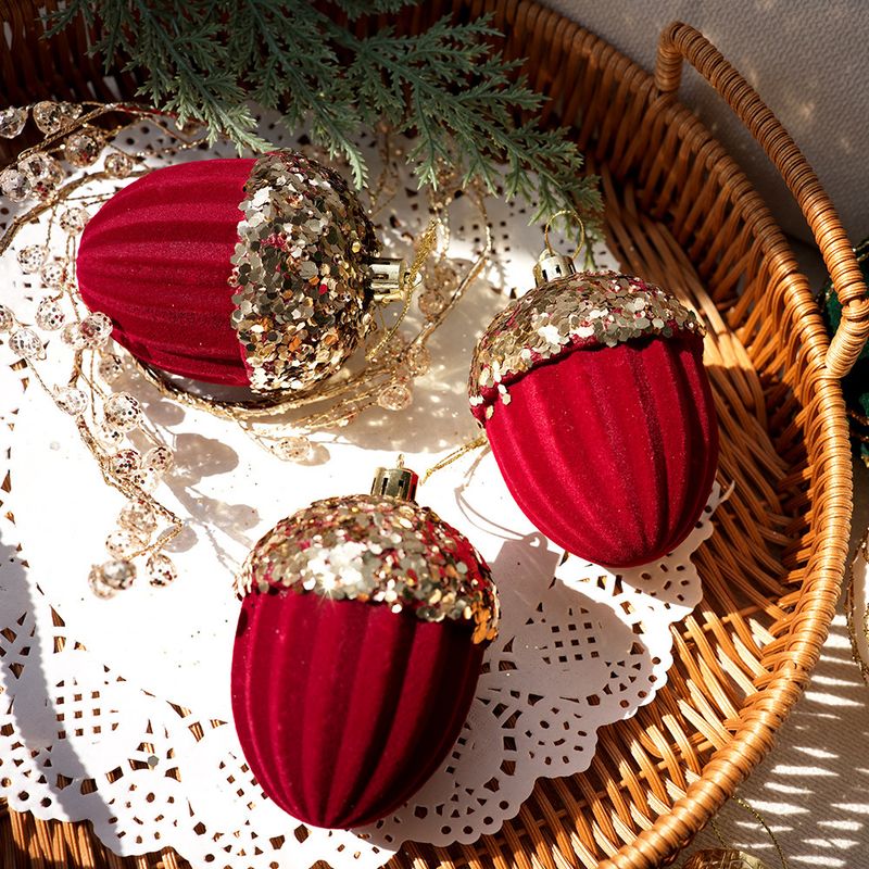 Christmas Flocking Ball Wrapped Ball Special Shaped Ball Tree Pendant White Wool Ball Decoration Box Set_voghion.com