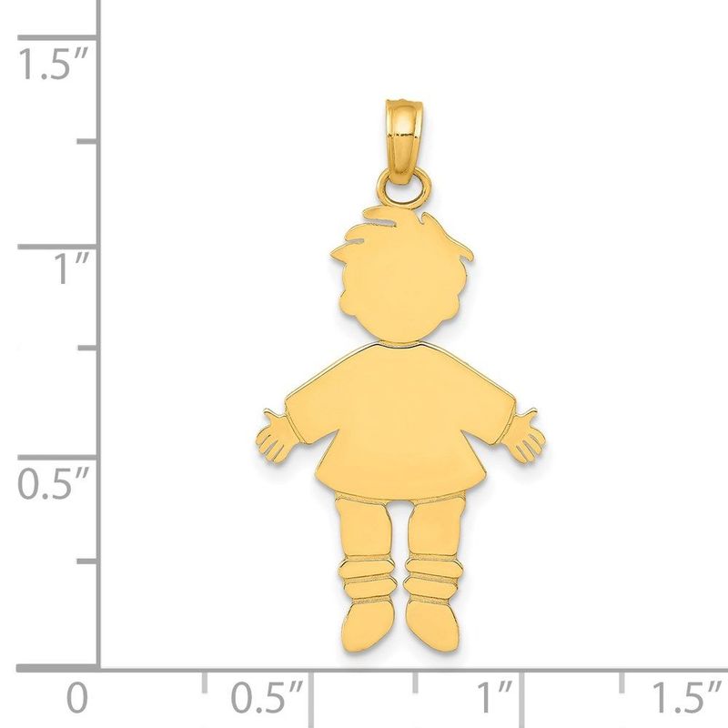14k Flat Engravable Boy Charm_voghion.com