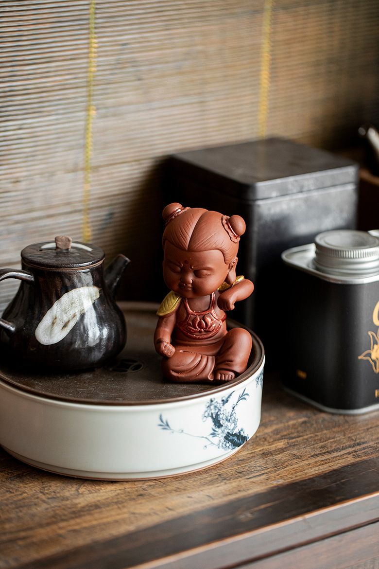 Mojie Lila Ton Neue Chinesische Zen Stil Hause Nezha Ornament Display Regal Desktop Kreative Tee Haustier_voghion.com
