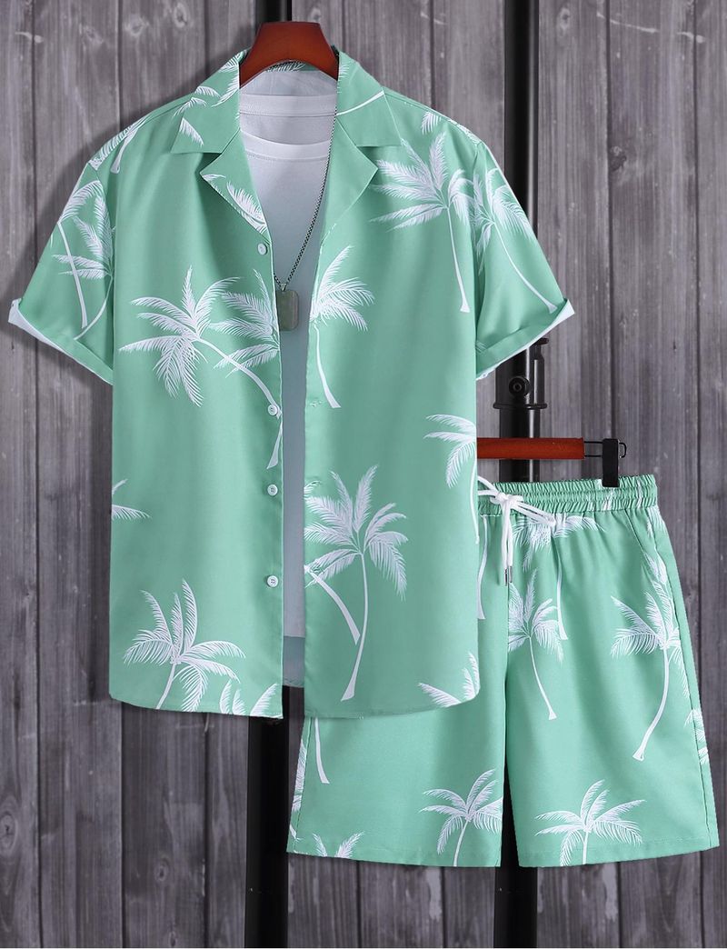 Hawaiihemd für Herren – Sommer-Hemd mit kurzen Ärmeln und Button-Down-Kragen für den Strandurlaub_voghion.com