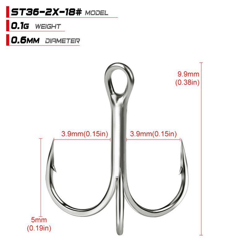 Lure Treble Bright Tin Fish With Barbs Triple Anchor Double Reinforced High Carbon Steel Bait Hook Fishing Gear_voghion.com