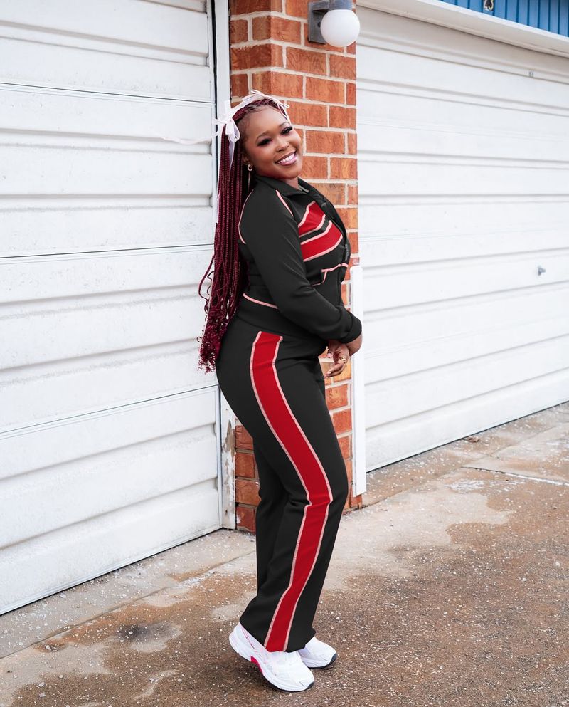 Completo tuta color-block da donna – Felpa con cappuccio a maniche lunghe e pantaloni jogger – Completo casual in due pezzi (S-XXL)_voghion.com