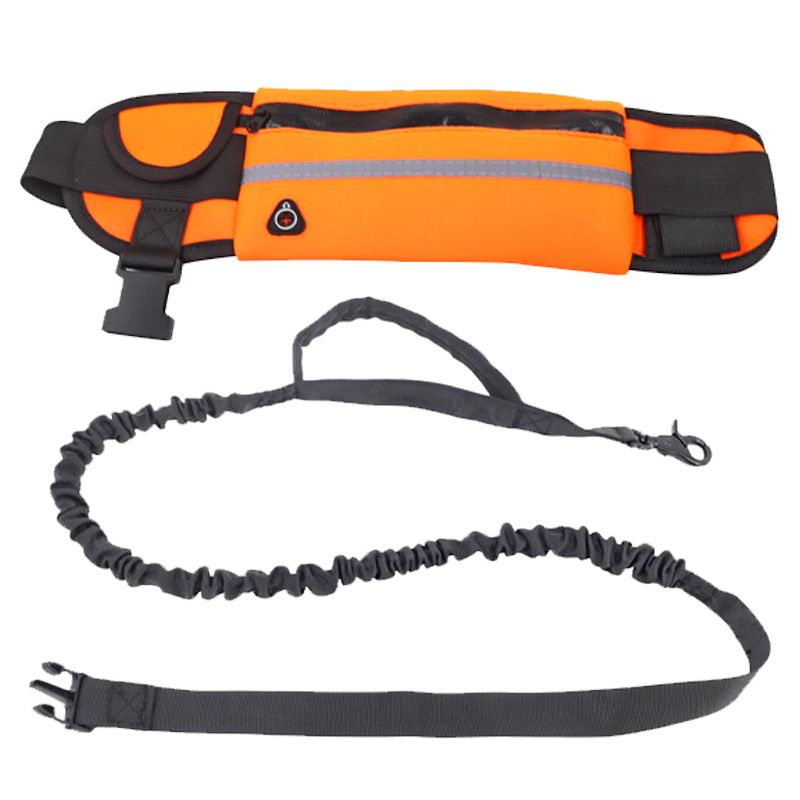 Sports Waist Bag Dog Set Reflective Elastic Explosion-Proof Outdoor Pet Supplies Running Leash_voghion.com