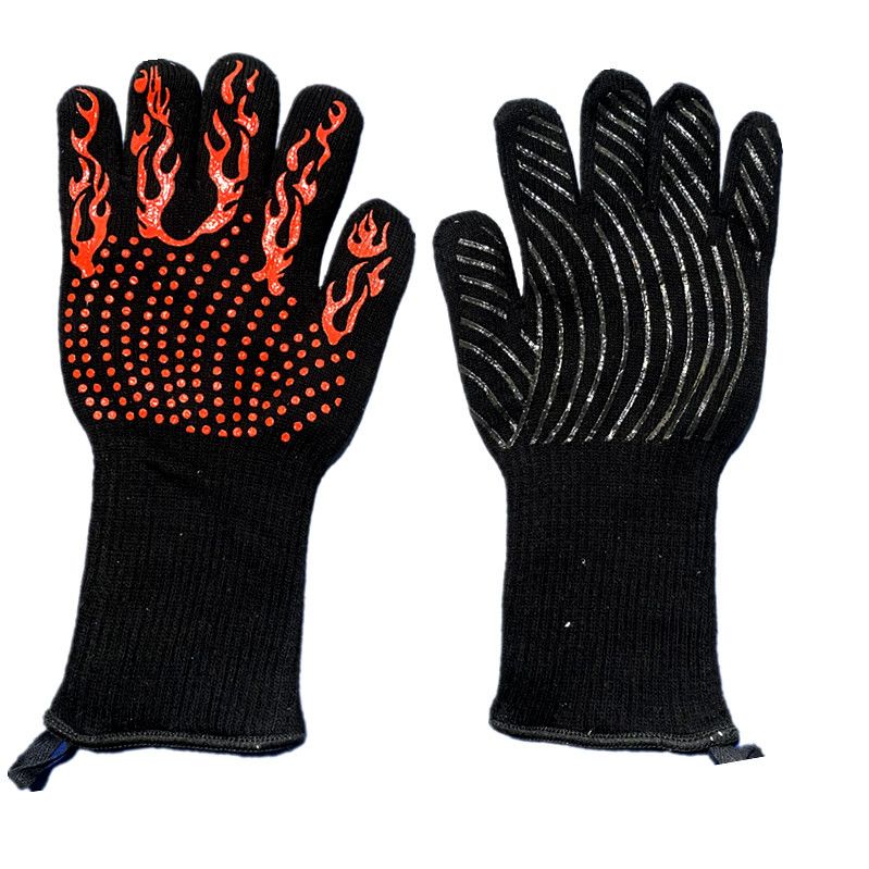 Guanti da barbecue Spot, guanti da grigliata in silicone antiscivolo, resistenti al calore del forno, 500-800 gradi_voghion.com