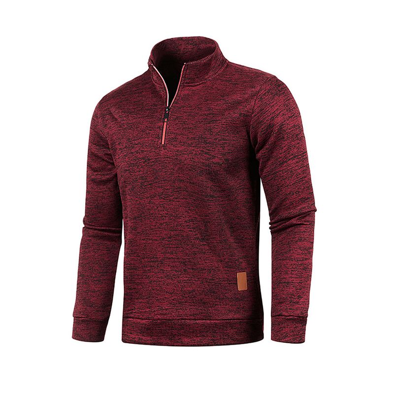 Sudaderas para hombre Frühling Dicker Pullover Halb Zipper Pullover Für Männliche Hoody Outdoor Sweatshir Herbst Einfarbig Rollkragen Swea_voghion.com