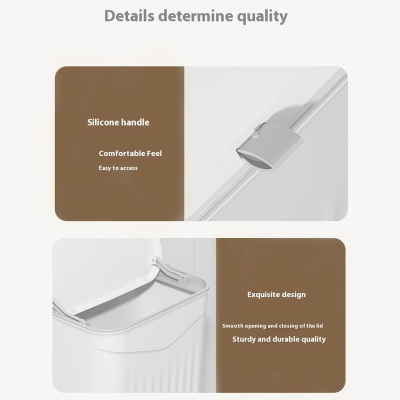 Kitchen Wastebasket Wall Mounted Trash Can With Lid Bathroom Trash Bin Odorless_voghion.com