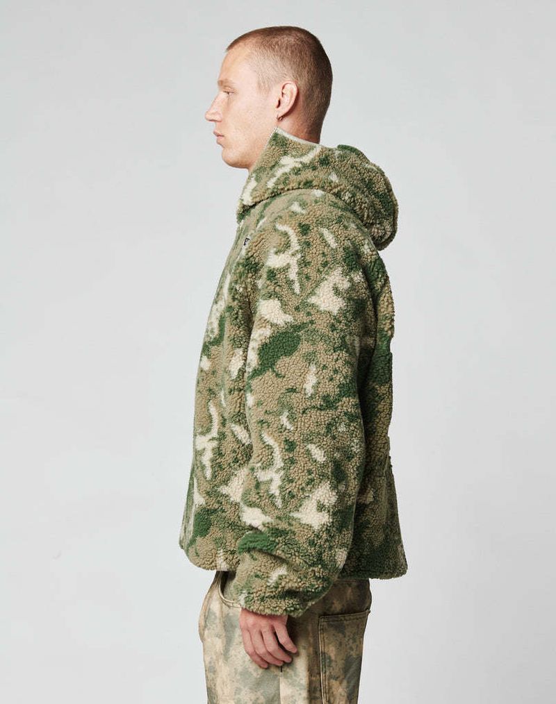 Abbigliamento maschile Y2K Americano retrò mimetico giacca larga con cappuccio e cerniera maglione cappotto pile polare autunno e inverno caldo transfrontaliero_voghion.com