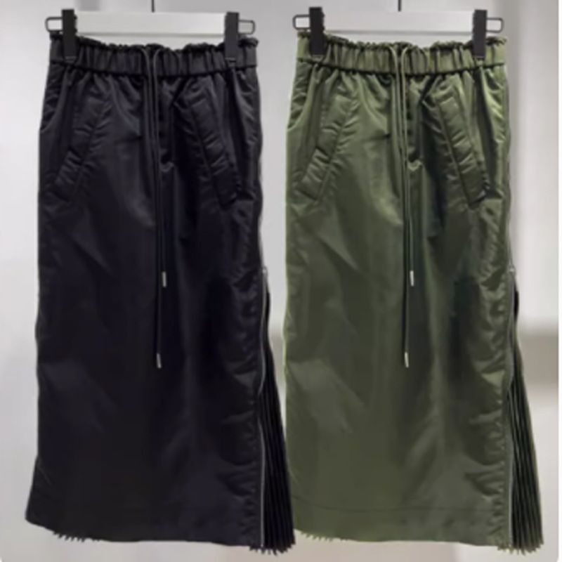 Verve Sommer 2025 Neuer schlankmachender Faltenrock mit seitlichem Reißverschluss und Kordelzug in der Taille_voghion.com