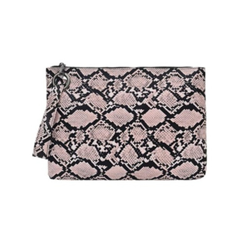 High Quality Women's Zero Wallet 2024 Spring Limited Fashion Casual Snake Pattern Square PU Leather Zipper Commuting Small Handbag_voghion.com