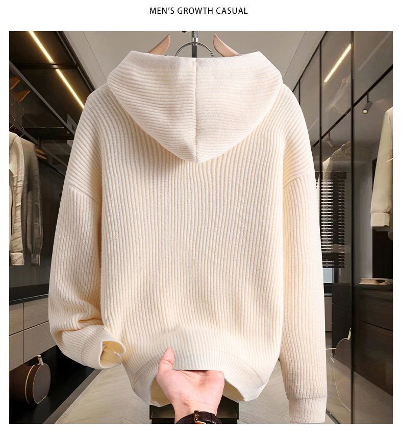 Oversized-Strickjacke mit Kapuze – Trendiger Unisex-Pullover für den Herbst-Layering-Look (M-4XL, Streetwear-Ästhetik)_voghion.com